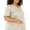 Wink WonderWORK Scrubs for Maternity Mock Wrap Scrub Tops(Khaki)