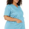 Wink WonderWORK Scrubs for Maternity Mock Wrap Scrub Tops(Light Turquoise)