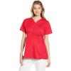 Wink WonderWORK Scrubs for Maternity Mock Wrap Scrub Tops(Red)
