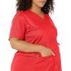 Wink WonderWORK Scrubs for Maternity Mock Wrap Scrub Tops(Red)