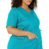 Wink WonderWORK Scrubs for Maternity Mock Wrap Scrub Tops(Teal Blue)