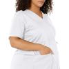 Wink WonderWORK Scrubs for Maternity Mock Wrap Scrub Tops(White)