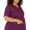 Wink WonderWORK Scrubs for Maternity Mock Wrap Scrub Tops(Wine)