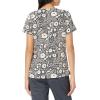 WonderWink Women’s Fitted V-Neck Print Scrub Top(Floral Flight)