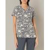 WonderWink Women’s Fitted V-Neck Print Scrub Top(Floral Flight)