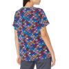 WonderWink Women’s Fitted V-Neck Print Scrub Top(Geo Mio)