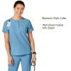 WonderWink Womens Mandarin Collar Tuck-in Top(Bay Blue)