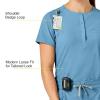 WonderWink Womens Mandarin Collar Tuck-in Top(Bay Blue)
