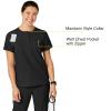 WonderWink Womens Mandarin Collar Tuck-in Top(Black)