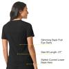 WonderWink Womens Mandarin Collar Tuck-in Top(Black)