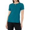 WonderWink Womens Mandarin Collar Tuck-in Top(Caribbean)
