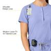 WonderWink Womens Mandarin Collar Tuck-in Top(Ceil Blue)