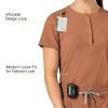 WonderWink Womens Mandarin Collar Tuck-in Top(Clay)