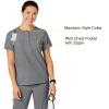 WonderWink Womens Mandarin Collar Tuck-in Top(Grey Heather)
