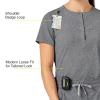 WonderWink Womens Mandarin Collar Tuck-in Top(Grey Heather)