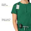 WonderWink Womens Mandarin Collar Tuck-in Top(Hunter)