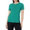 WonderWink Womens Mandarin Collar Tuck-in Top(Hunter)