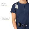 WonderWink Womens Mandarin Collar Tuck-in Top(Navy)