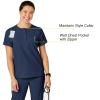 WonderWink Womens Mandarin Collar Tuck-in Top(Navy)