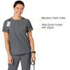 WonderWink Womens Mandarin Collar Tuck-in Top(Pewter)