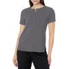 WonderWink Womens Mandarin Collar Tuck-in Top(Pewter)
