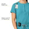 WonderWink Womens Mandarin Collar Tuck-in Top(Teal Blue)