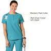 WonderWink Womens Mandarin Collar Tuck-in Top(Teal Blue)