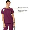WonderWink Womens Mandarin Collar Tuck-in Top(Wine)