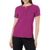 WonderWink Womens Mandarin Collar Tuck-in Top(Wine)