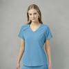 WonderWink Womens Renew Women’s Zip Accent Scrub Top(Bay Blue)