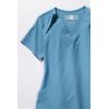 WonderWink Womens Renew Women’s Zip Accent Scrub Top(Bay Blue)