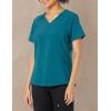 WonderWink Womens Renew Women’s Zip Accent Scrub Top(Caribbean)