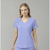 WonderWink Womens Renew Women’s Zip Accent Scrub Top(Ceil Blue)