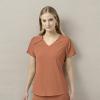 WonderWink Womens Renew Women’s Zip Accent Scrub Top(Clay)