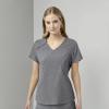 WonderWink Womens Renew Women’s Zip Accent Scrub Top(Grey Heather)