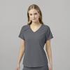 WonderWink Womens Renew Women’s Zip Accent Scrub Top(Pewter)