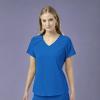 WonderWink Womens Renew Women’s Zip Accent Scrub Top(Royal)