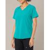 WonderWink Womens Renew Women’s Zip Accent Scrub Top(Teal Blue)