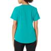 WonderWink Womens Renew Women’s Zip Accent Scrub Top(Teal Blue)