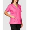 WonderWink Women’s Scrubs Charlie 5 Pocket Y-Neck Wrap Top(Hot Pink)