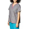 WonderWink Women’s Scrubs Charlie 5 Pocket Y-Neck Wrap Top(Pewter)