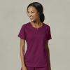 WonderWink Womens Women’s 4 Pocket Notch Neck Scrub Top(Wine)