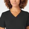 WonderWink Womens Women’s Mock Wrap Scrub Top(Black)