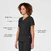 WonderWink Womens Women’s Mock Wrap Scrub Top(Black)