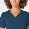WonderWink Womens Women’s Mock Wrap Scrub Top(Caribbean Blue)