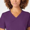 WonderWink Womens Women’s Mock Wrap Scrub Top(Eggplant)