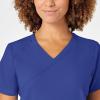 WonderWink Womens Women’s Mock Wrap Scrub Top(Galaxy Blue)