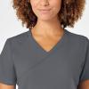 WonderWink Womens Women’s Mock Wrap Scrub Top(Pewter)