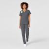 WonderWink Womens Women’s Mock Wrap Scrub Top(Pewter)