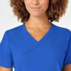 WonderWink Womens Women’s Mock Wrap Scrub Top(Royal)